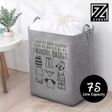 75L Foldable Laundry Storage Washing Bin Basket Large Waterproof Cloth Baggage - ZYBUX